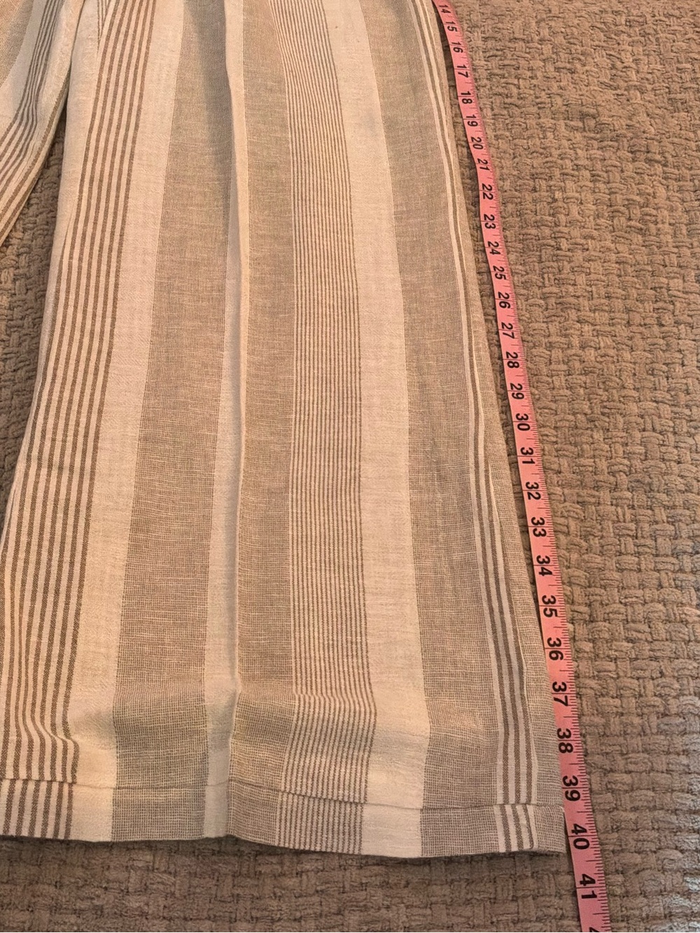 πβ¨π Boho Striped Wide Leg Pants High Rise Elastic Waist Size L - Picture 7 of 10